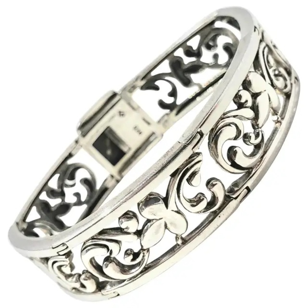 Silpada Filigree Sterling Silver Scroll Hinged Bracelet - Picture 15 of 16